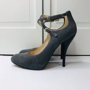 Gray Suede Women's Heels
